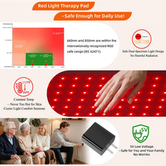 Close-up of 660nm red light on surface skin layer for refreshment