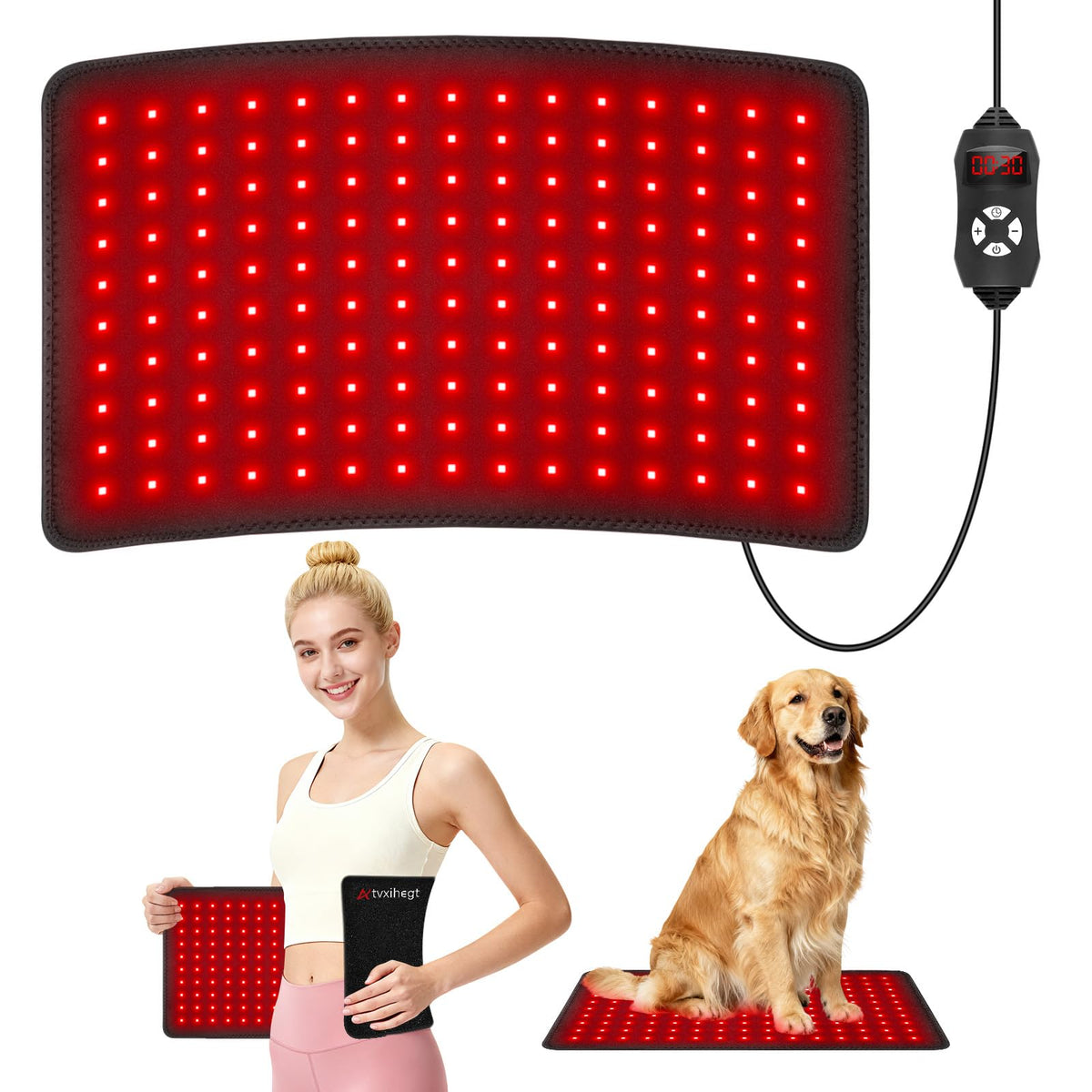 Atvxihegt red light therapy pad covers 20x12 inches for targeted relief after workouts.