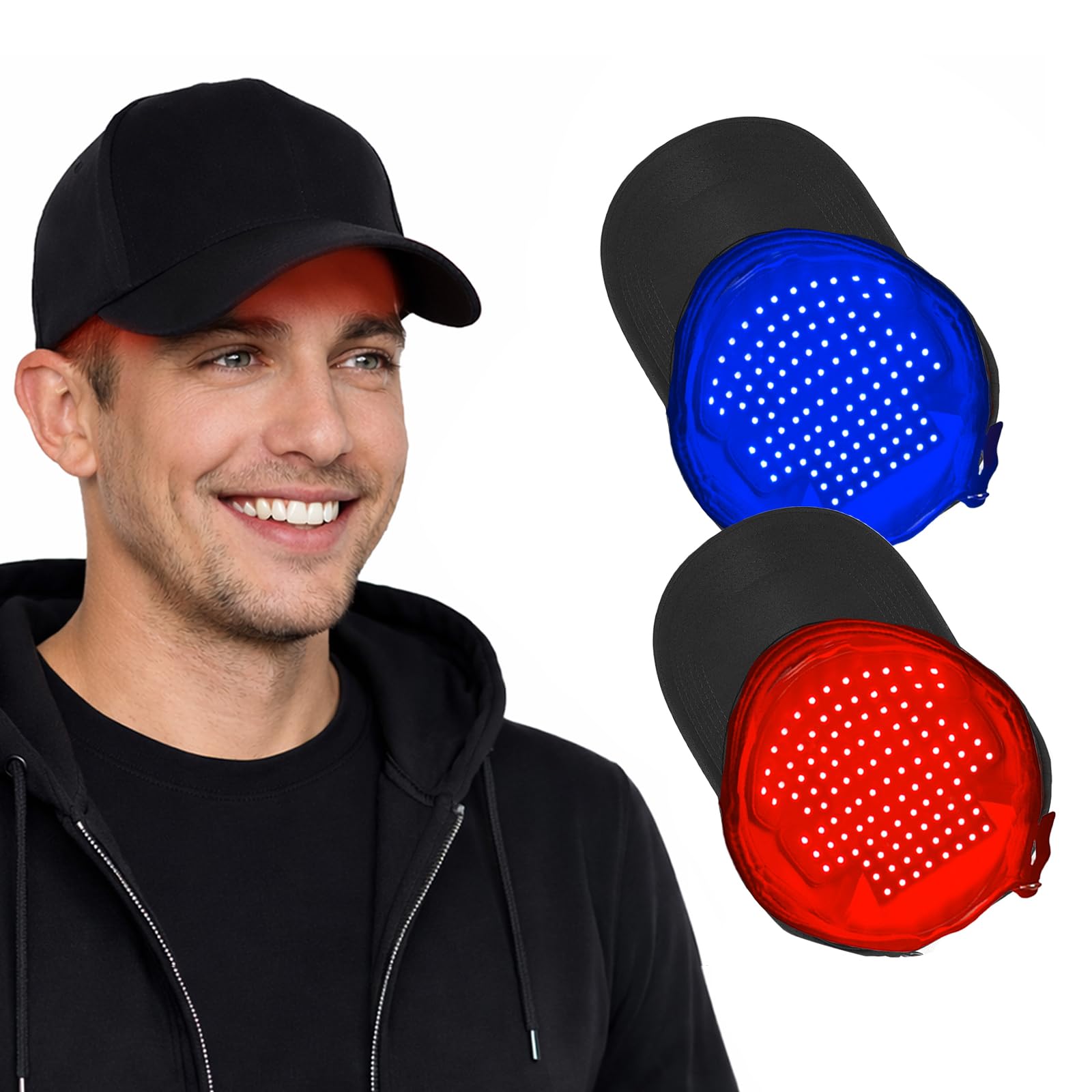 Auarwood LLLT Cap front view for hands-free scalp treatment.