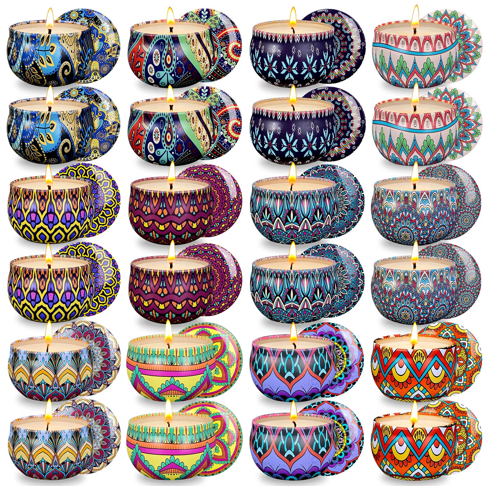 Aubinkenny 24-piece set in a boho tin for chic space ambiance.