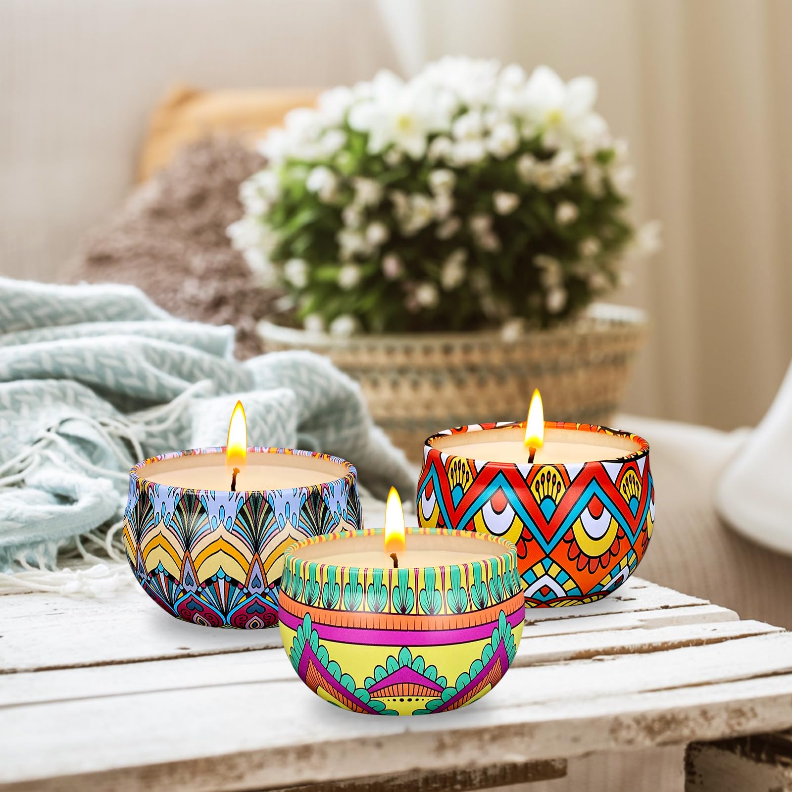 Aubinkenny boho-pattern tin close-up for stylish decor accents.