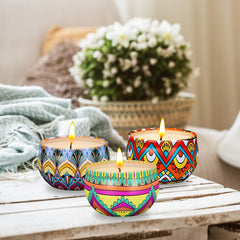 Aubinkenny boho-pattern tin close-up for stylish decor accents.