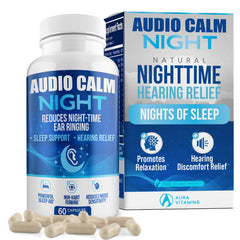 Audio Calm Night bottle with capsules for gentle nighttime relief