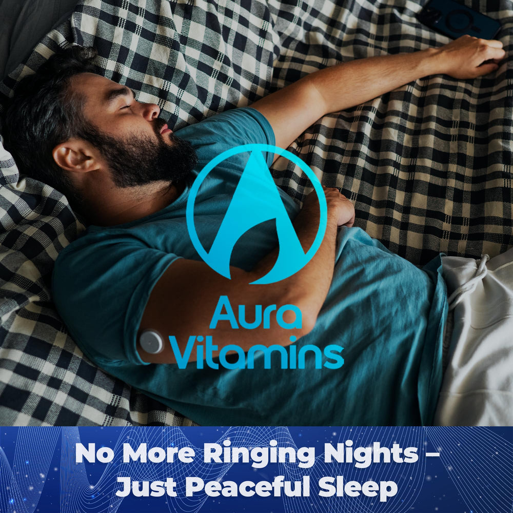 Person sleeping peacefully with Audio Calm Night nearby
