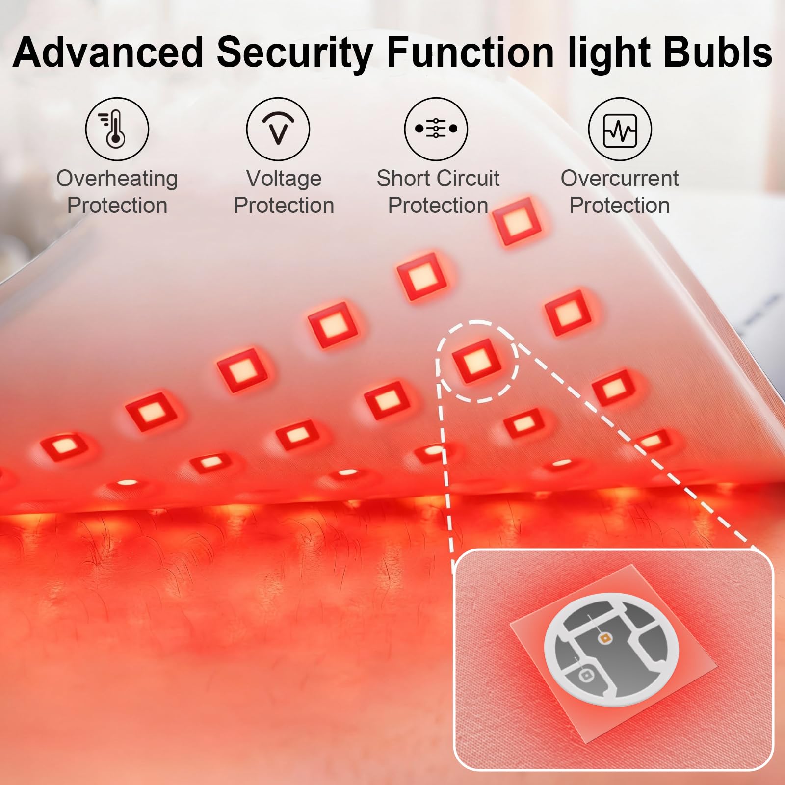 AUDODO red light therapy mat dual-chip-leds deliver broad, even coverage.