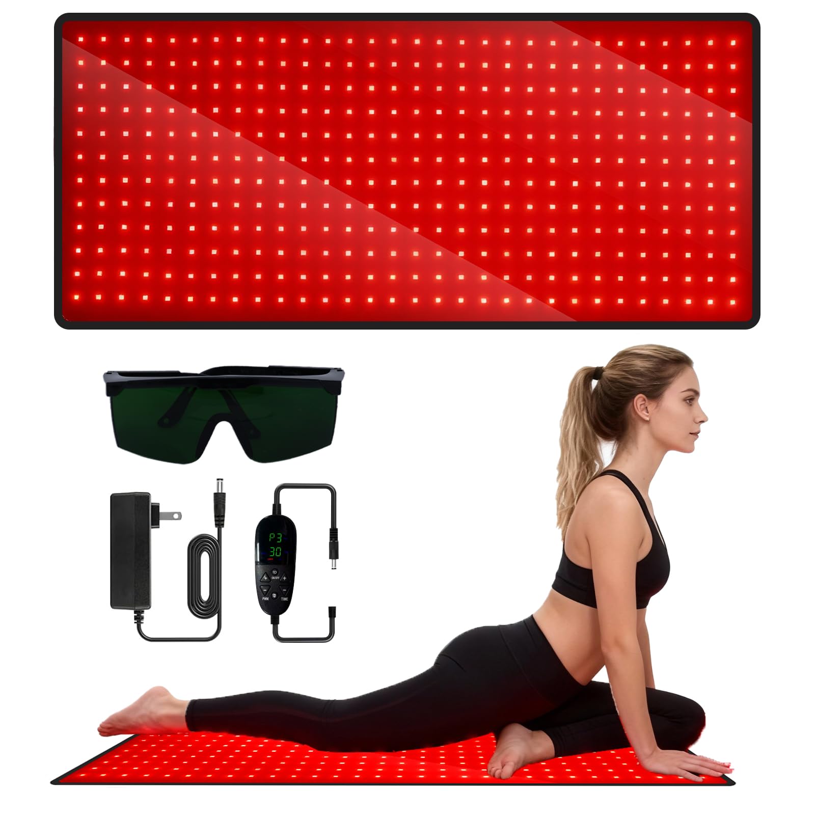 AUDODO red light therapy mat with full body coverage for convenient at-home sessions.