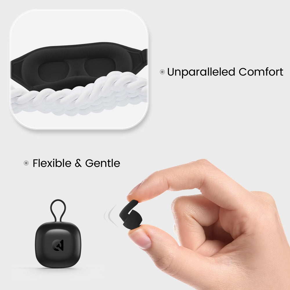 Audree earplugs and mask bundle with compact case for travel.
