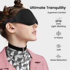 Audree sleep eye mask close-up highlighting soft fabric that blocks light.