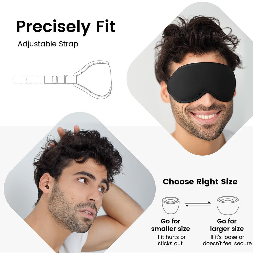 Audree sleep mask close-up emphasizes breathable, snug fit.