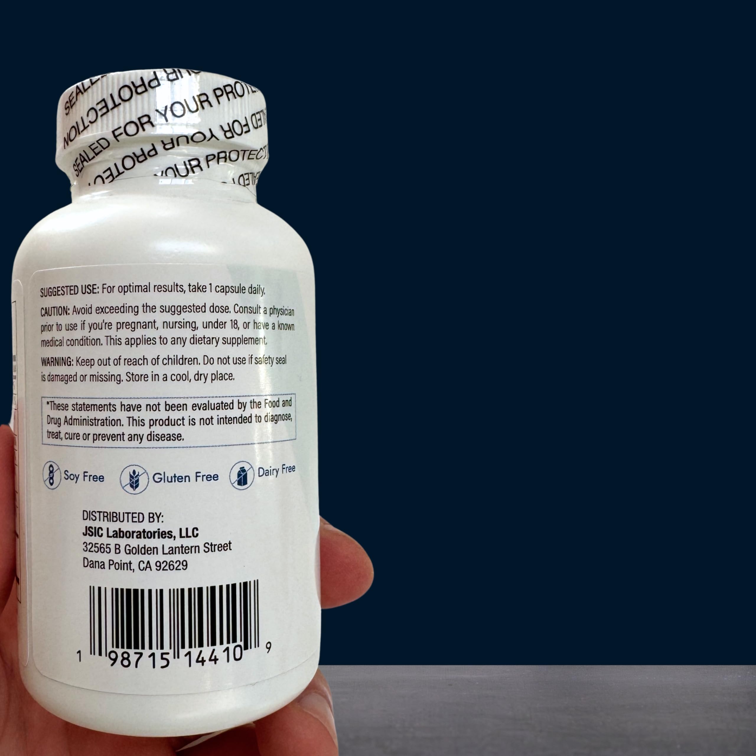 Augamis bottle with tray hints at convenient daily dosing