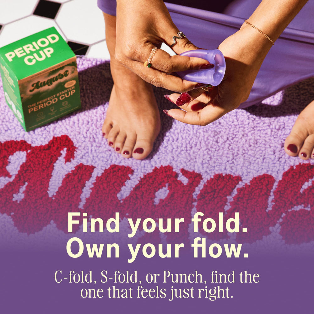 August Period Cup flexible silicone demonstrates easy insertion with folds
