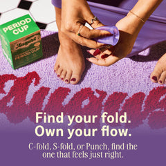 August Period Cup flexible silicone demonstrates easy insertion with folds