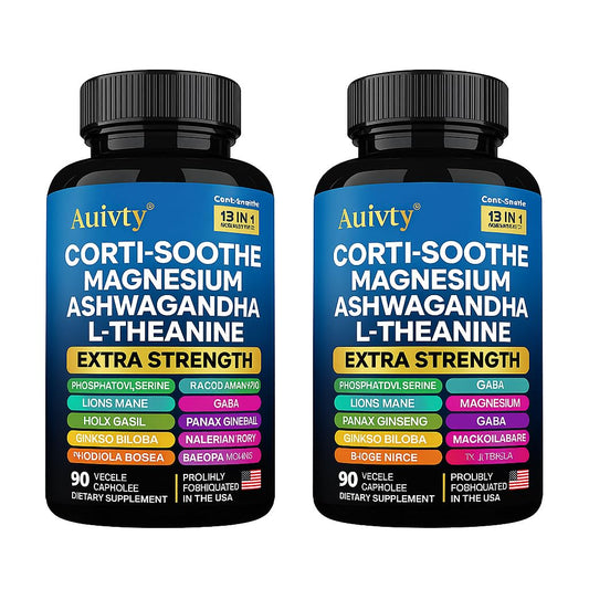 Auivty Cortisol Manager bottle front view for steady energy and stress support.