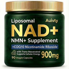 Auivty liposomal NAD+ NMN supplement bottle front view for daily energy support.