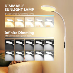 Aulaidik 3-in-1 lamp used as floor, desk, or clamp.