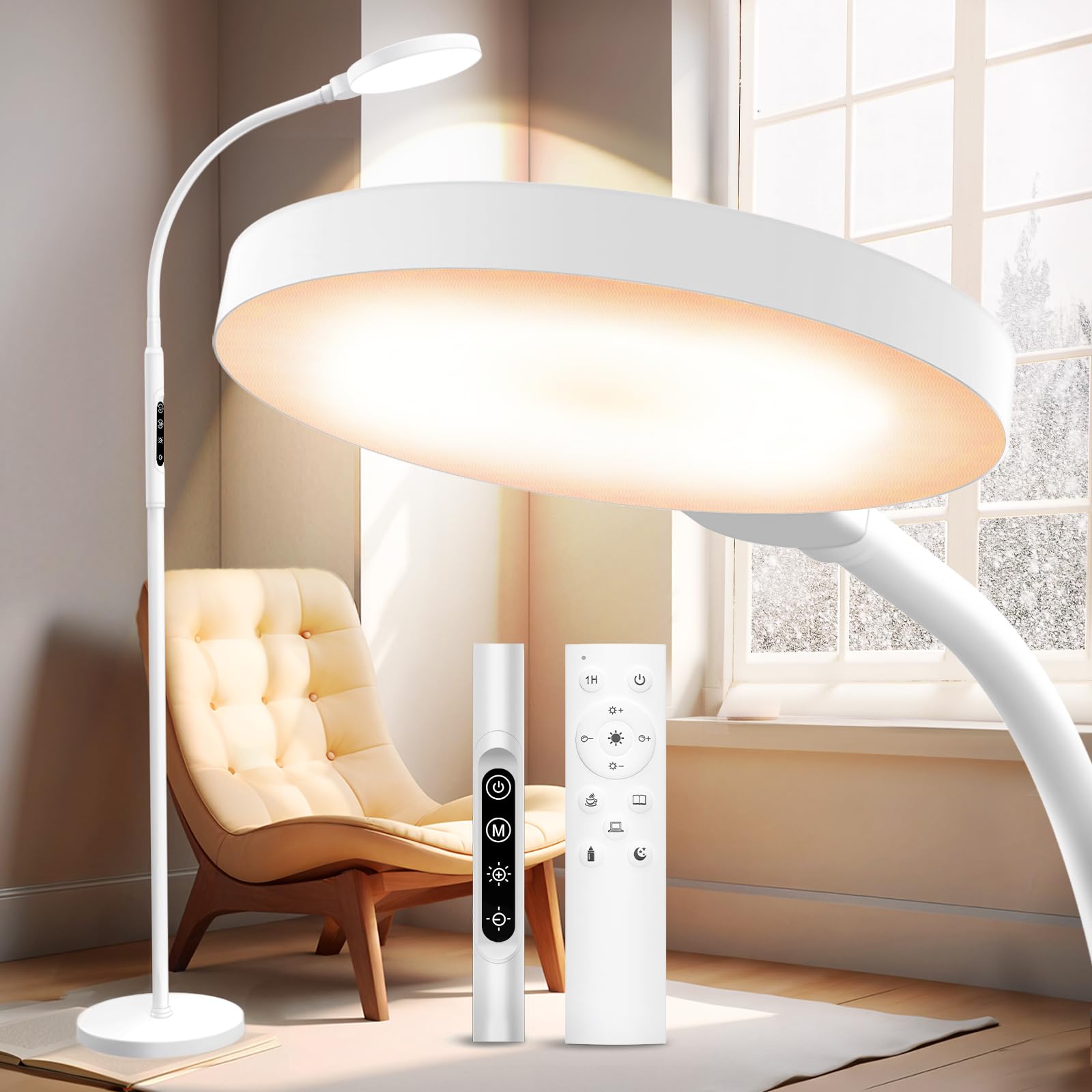 Aulaidik light therapy lamp in full-spectrum mode for mood support.