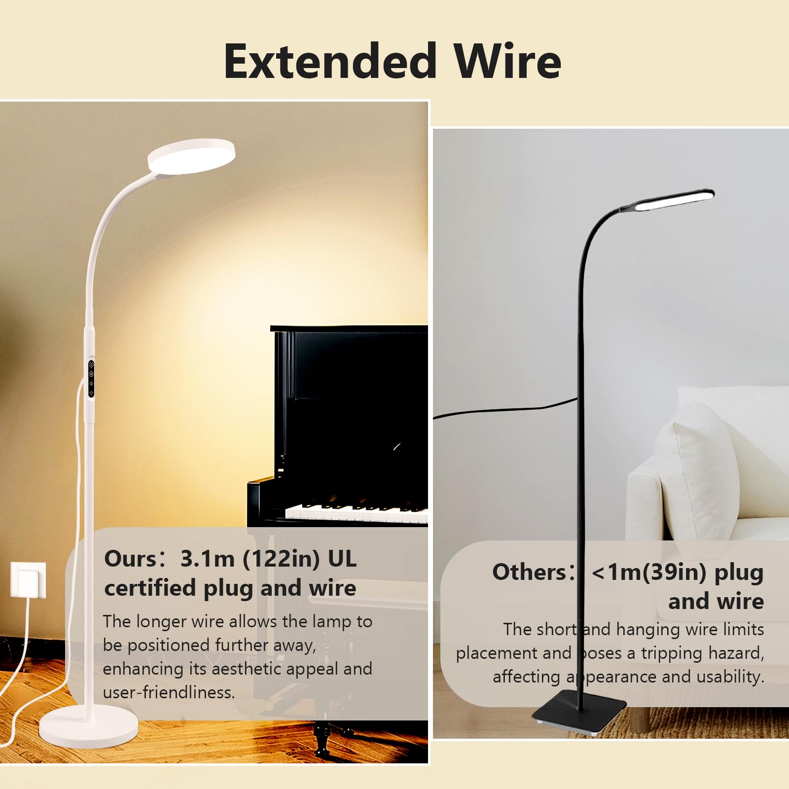 Aulaidik bright LED lamp reduces glare while protecting eyes.