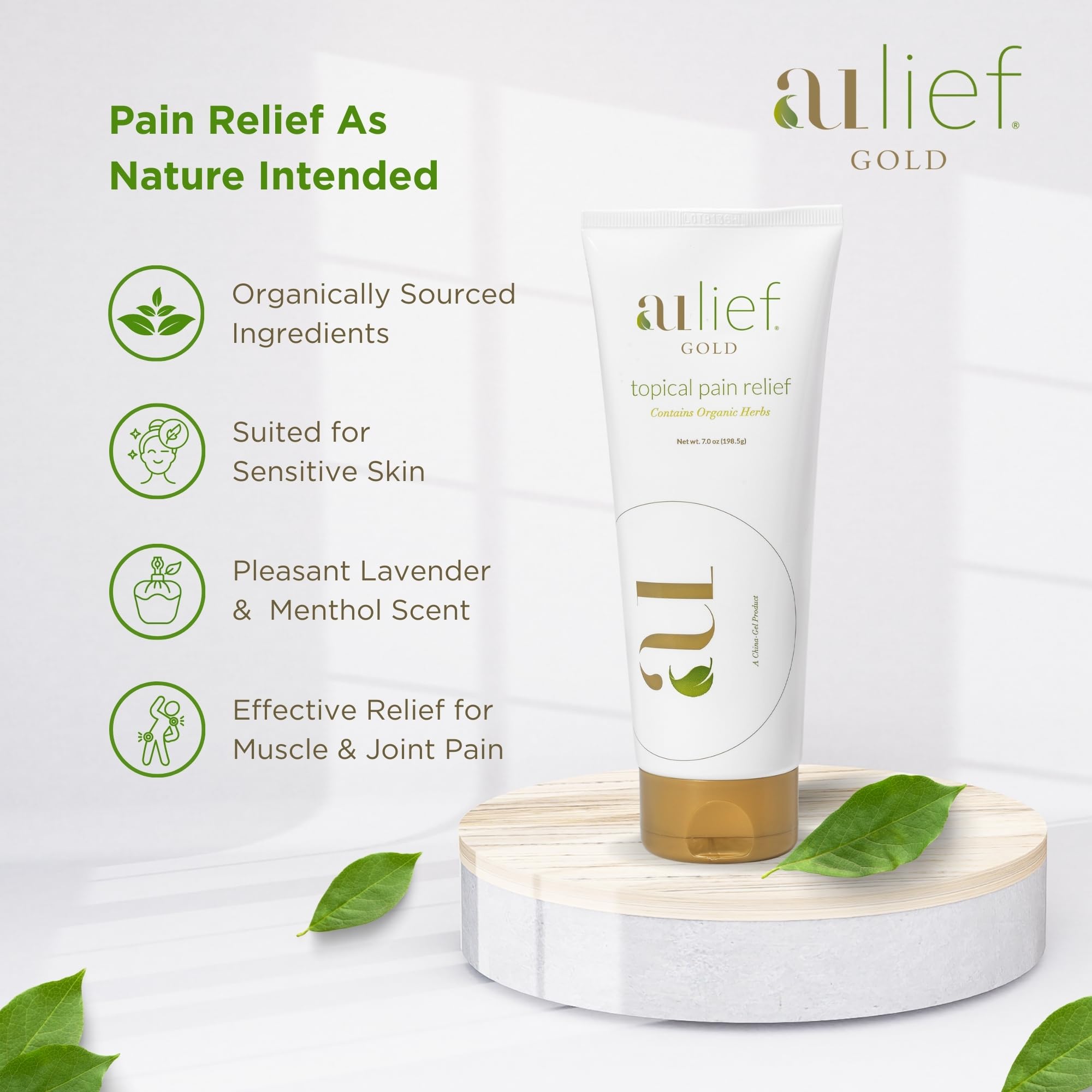Aulief Gold cream swirl demonstrating rich, non-greasy texture.