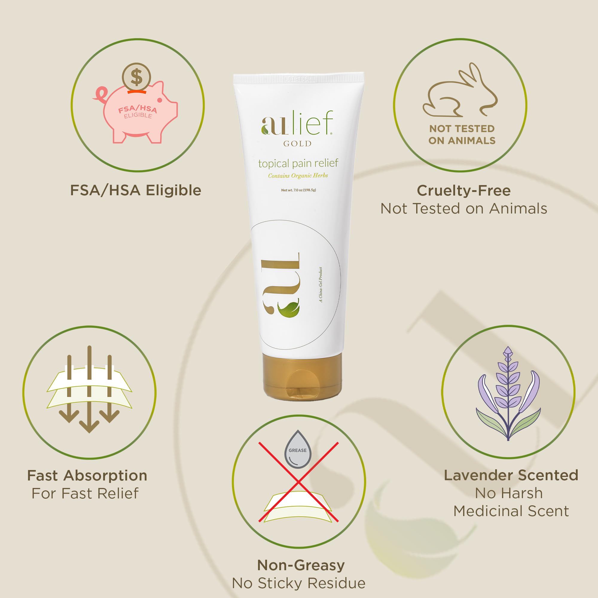 Aulief Gold moisturizing formula leaving skin soft after application.