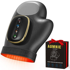 AUMNIE hand massager front view showing heat and compression for targeted relief