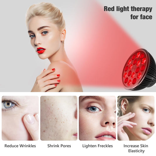 Aumtrly red light lamp, adjustable height from 15 to 61 inches for versatility