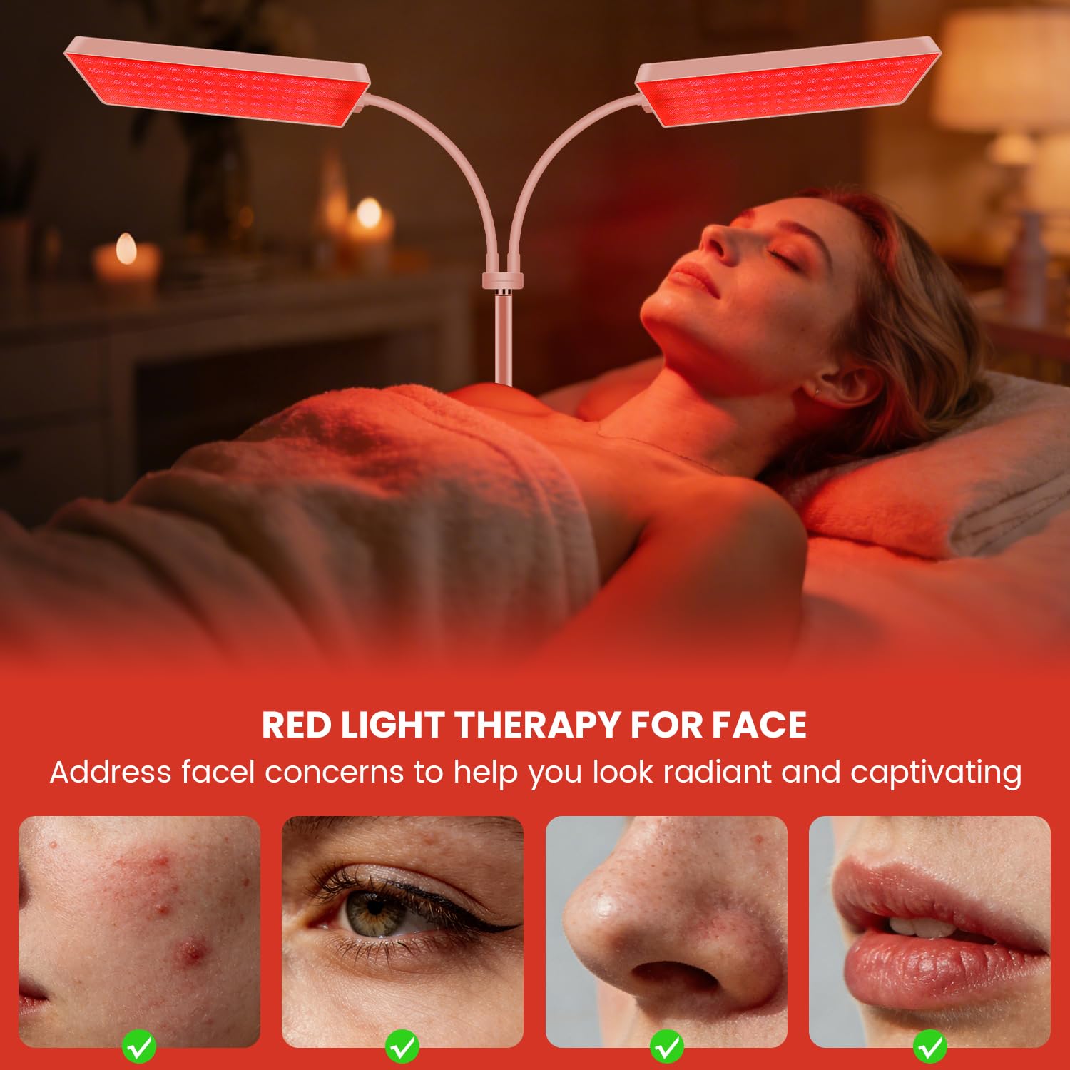 Aumtrly near infrared 850nm light targets body areas for relief.