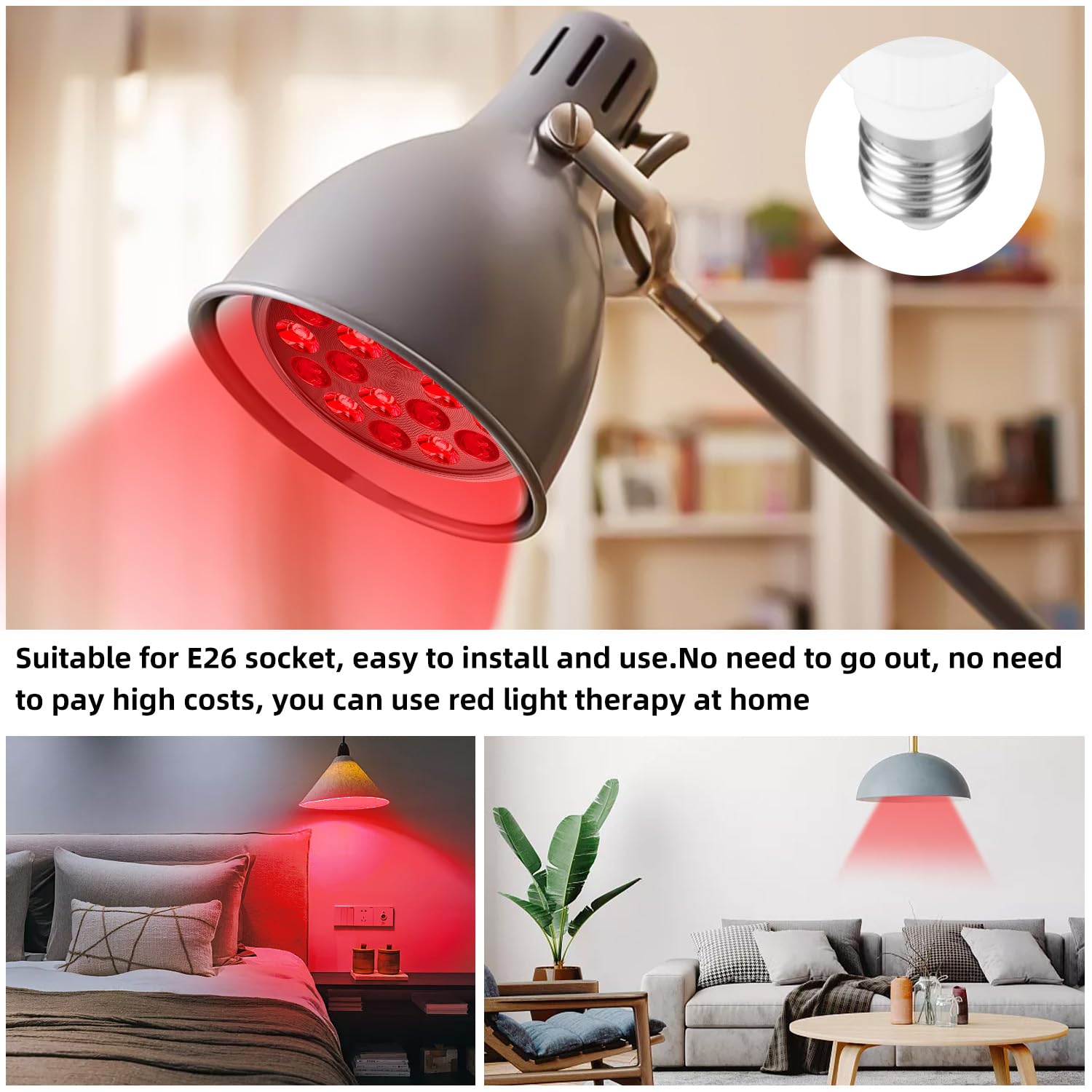 Aumtrly red light bulb uses a 60-degree lens for high irradiance