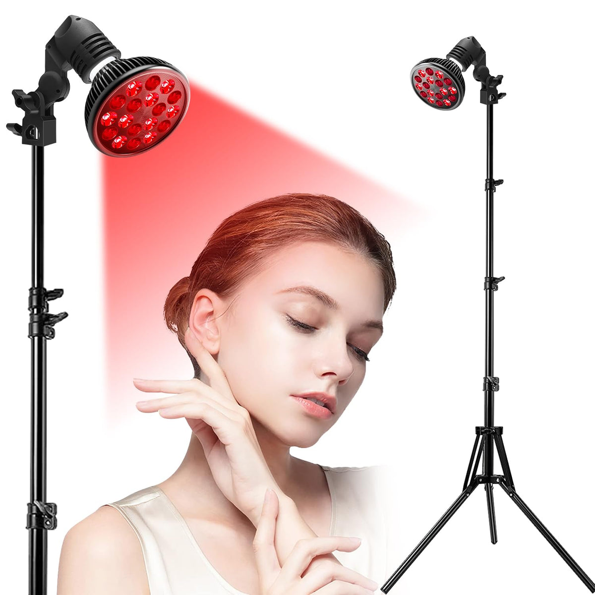 Aumtrly red light lamp with extended stand for easy body use
