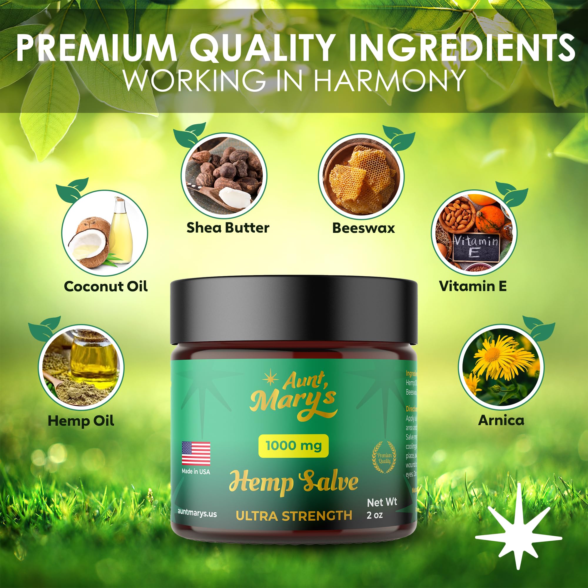 Aunt Mary’s salve hydrates dry skin with Omega fatty acids for softness.