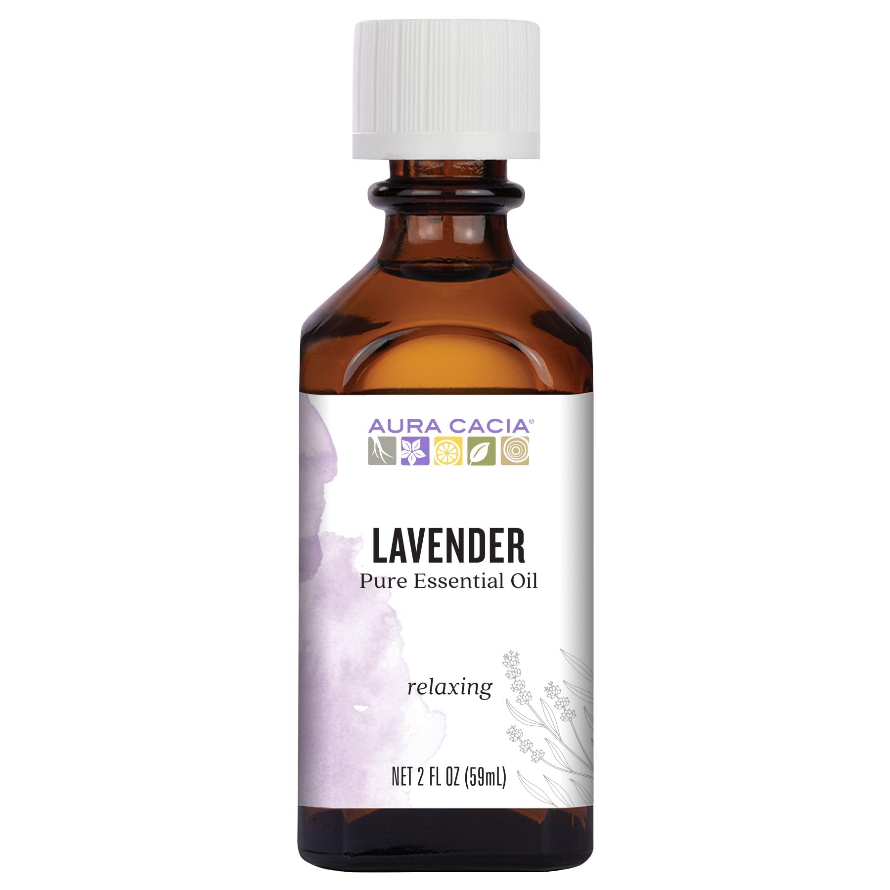 Aura Cacia Lavender Oil 2oz bottle ready for diffusers and skincare.