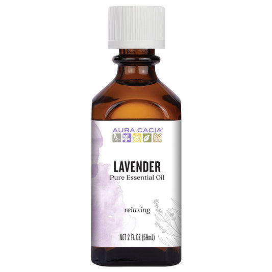 Aura Cacia Lavender Oil 2oz bottle ready for diffusers and skincare.