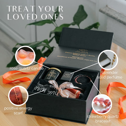 Aura Love Yourself pink rose quartz bracelet for mindful self-care