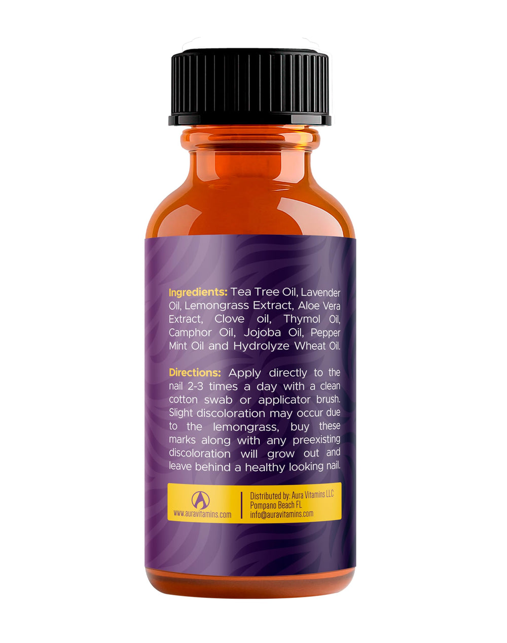 Aura Vitamins FungiTrim storage bottle kept in bathroom cabinet