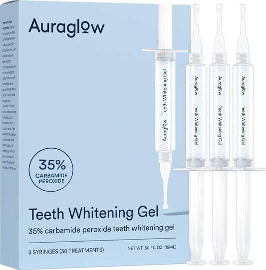 Auraglow 35pct gel syringe refill pack for at-home whitening
