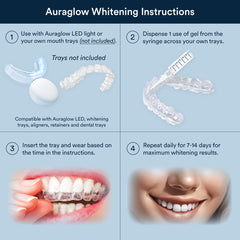 At-home whitening session with Auraglow gel in trays