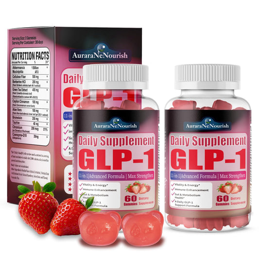AuraraNeNourish 2-pack GLP-1 gummies bottle front for convenient daily support