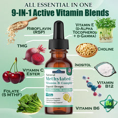 AuraraNeNourish activated B vitamins liquid drops for fast absorption.