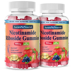 AuraraNeNourish NAD Resveratrol bottle highlights a high-potency daily option