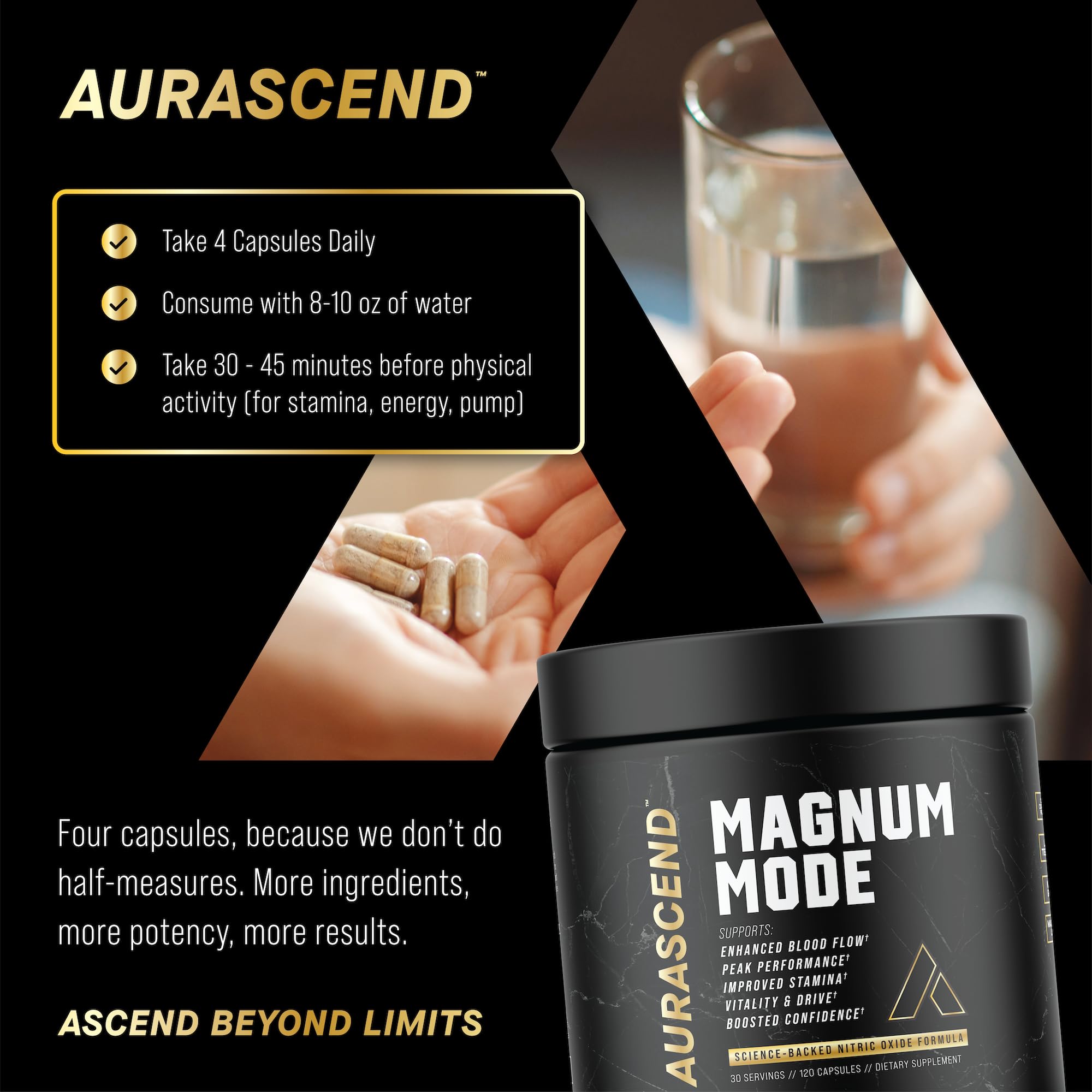 Aurascend Magnum Mode packaging box conveys premium quality and US-made production