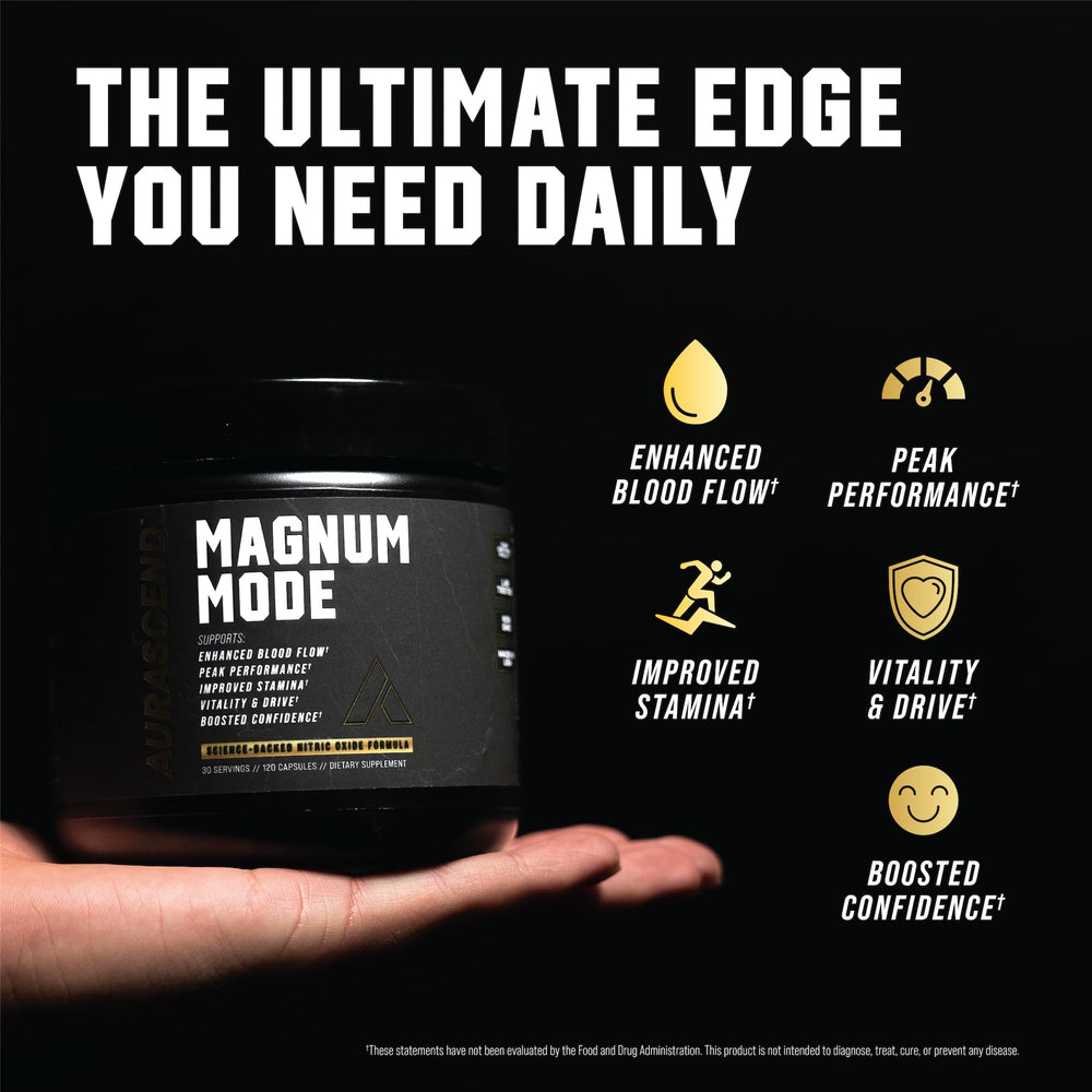 Aurascend Magnum Mode preworkout scene suggests energized focus during training