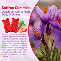 120 count Aurear Saffron Gummies bottle designed for daily use