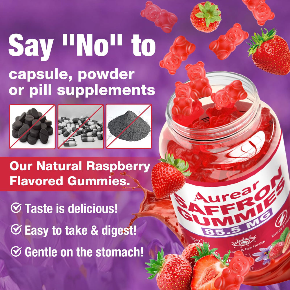 Aurear Saffron Gummies in a morning routine no water needed