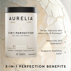 AURELIA 3-in-1 Perfection bottle cap close-up highlighting secure packaging for easy daily use