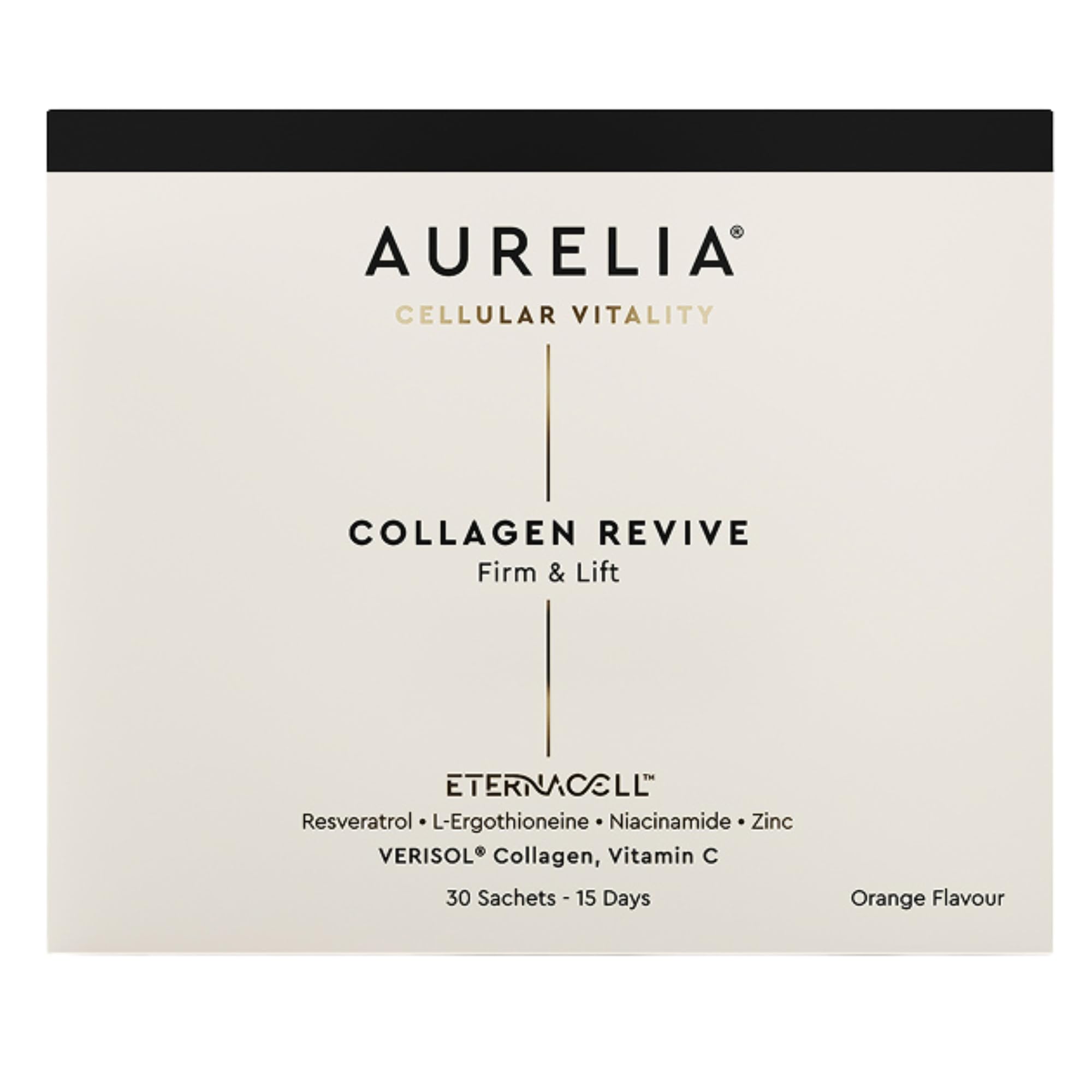 AURELIA Collagen Revive bottle close-up highlighting hydration support.