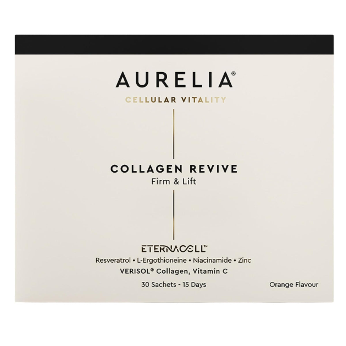 AURELIA Collagen Revive bottle close-up highlighting hydration support.