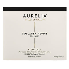 AURELIA Collagen Revive bottle close-up highlighting hydration support.