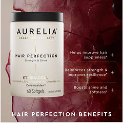 AURELIA Hair Perfection packaging with sleek design for trusted hair care.