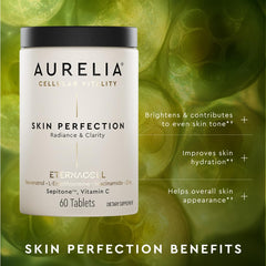 AURELIA Skin Perfection capsule closeup highlights convenient capsules for skin health support.