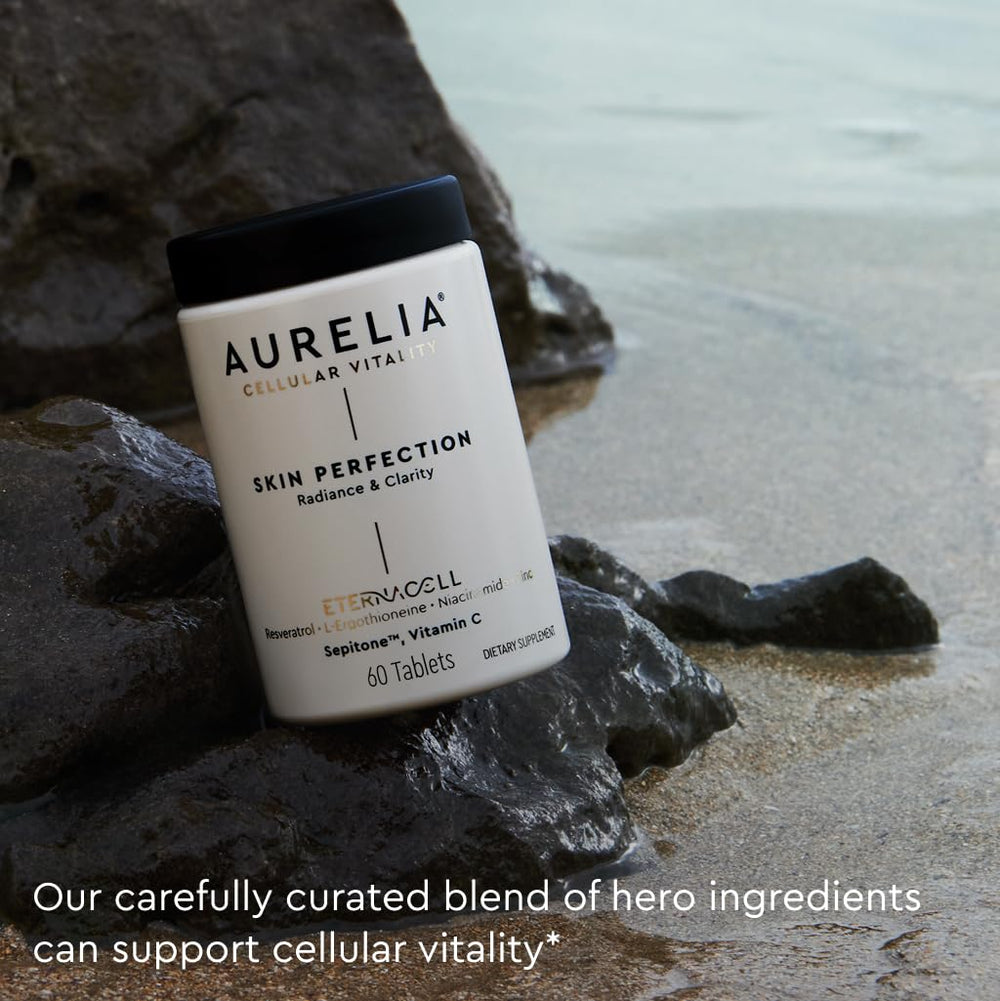 AURELIA Skin Perfection packaging box presents key ingredients and brand confidence.