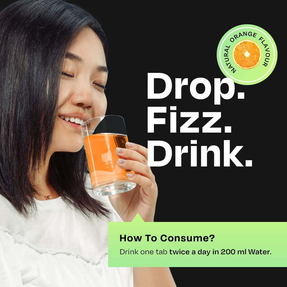 Auric bottle with glass of water illustrates simple twice-daily dosing.